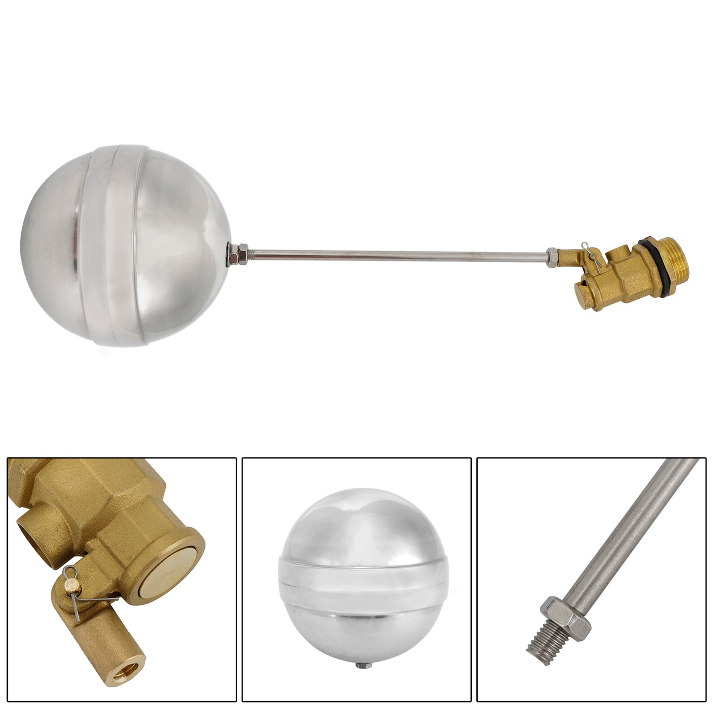 1/2"-1"Male Thread Float Ball Valve Floating Ball Stainless Steel Water Sensor, 1"