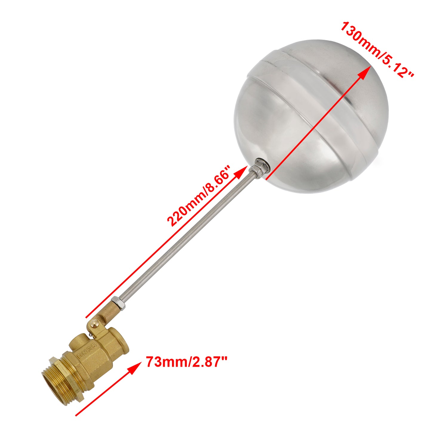 1/2"-1"Male Thread Float Ball Valve Floating Ball Stainless Steel Water Sensor, 1"