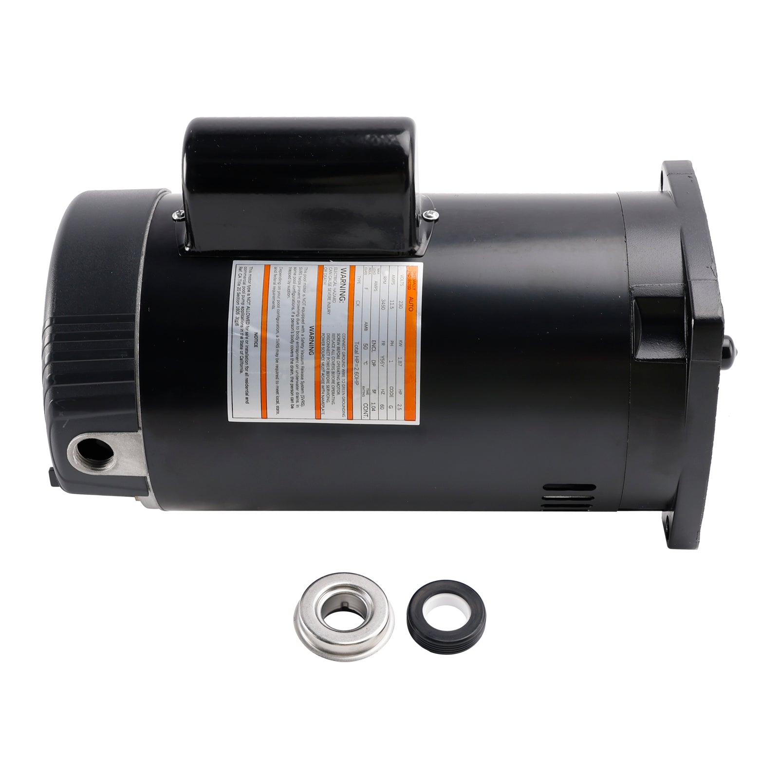 B2840 B840 2.5 HP Pool Pump Motor 230V Square Flange 56Y Frame – Replacement Swimming Pool Motor