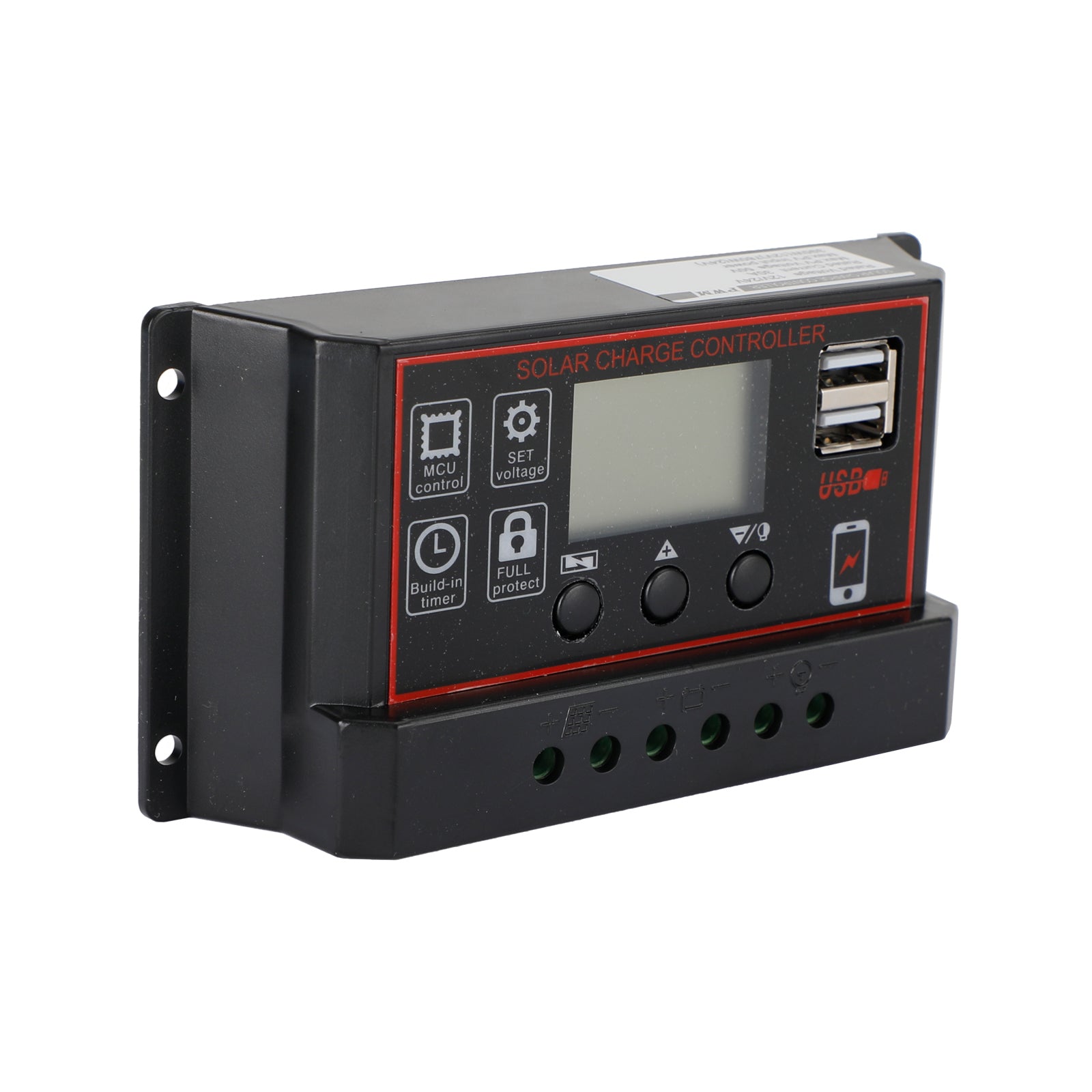 30A Solar Panel Battery Regulator Charge Controller PWM LCD Dual USB 12V/24V