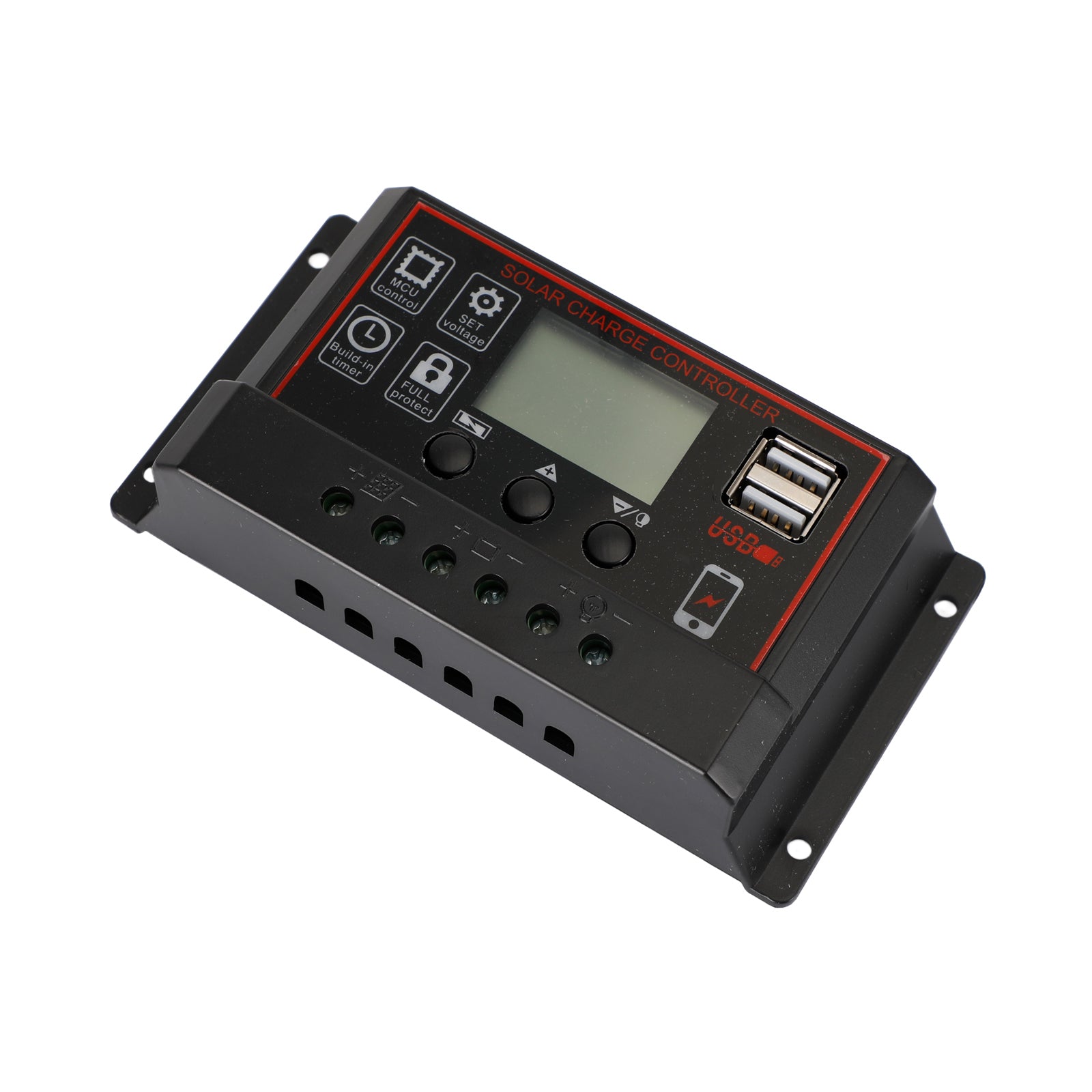 30A Solar Panel Battery Regulator Charge Controller PWM LCD Dual USB 12V/24V