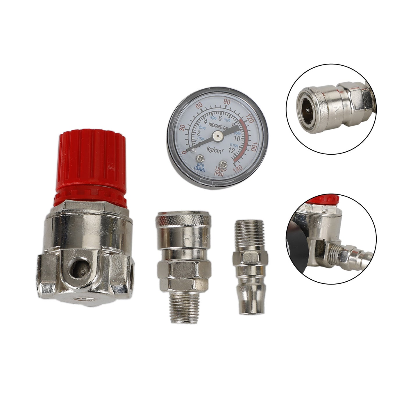 Air Compressor 1/4" Regulator Pressure Gauge Switch Valve Control 175 Psi