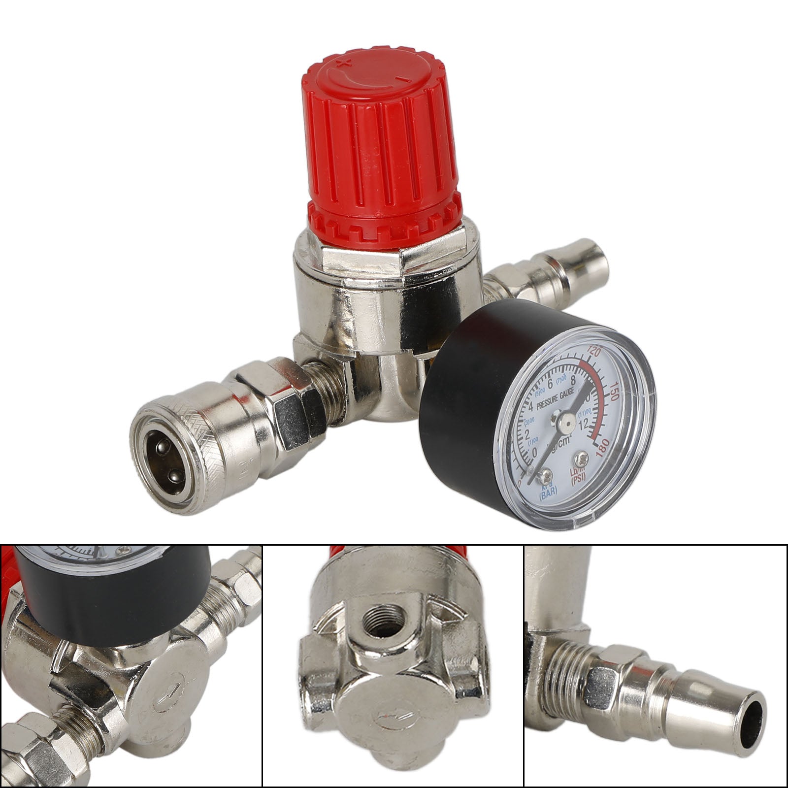 Air Compressor 1/4" Regulator Pressure Gauge Switch Valve Control 175 Psi