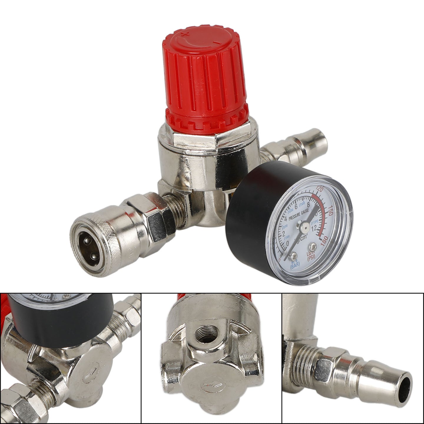 Air Compressor 1/4" Regulator Pressure Gauge Switch Valve Control 175 Psi