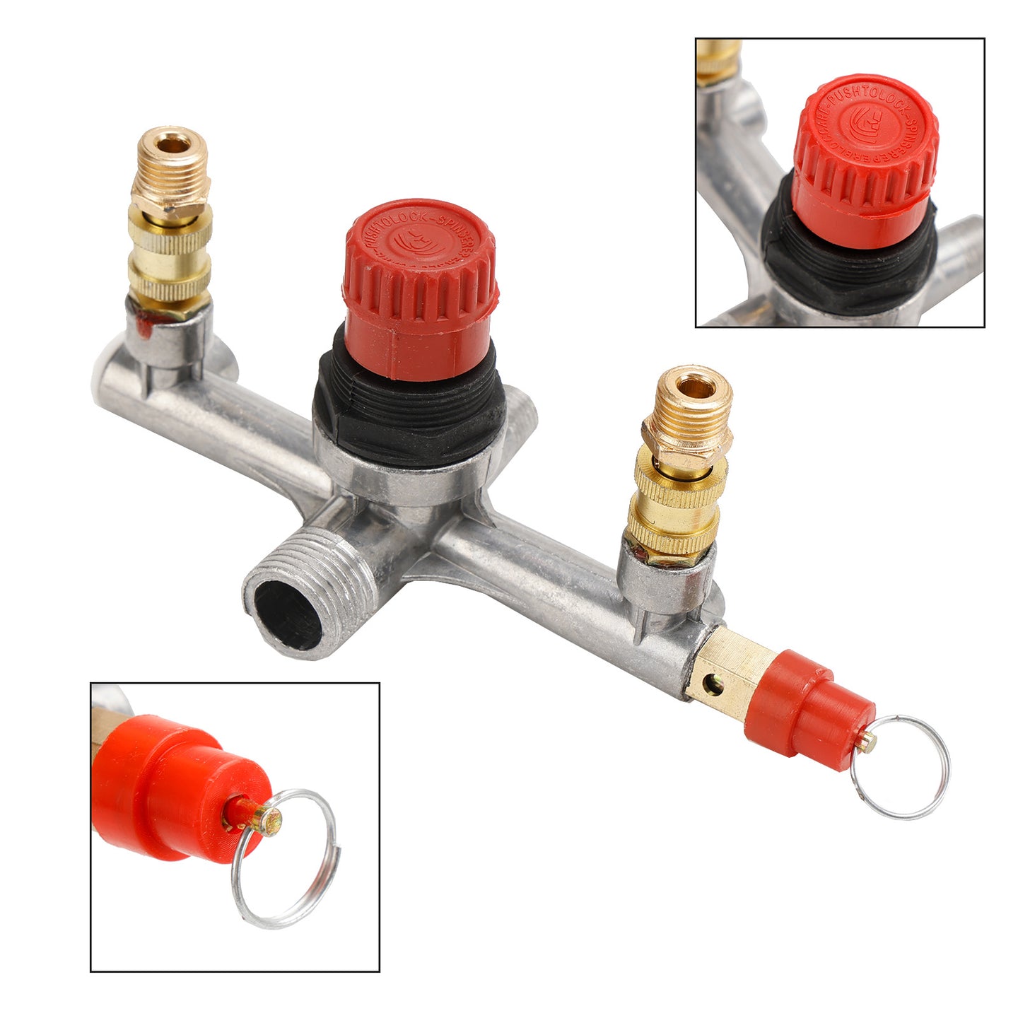 Air Compressor Pressure Control Switch Valve Manifold Regulator Gauge Fit Part