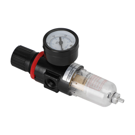 1/4" NPT Compressed Air Filter Regulator & Water Separator with Gauge for Air Compressor Lines
