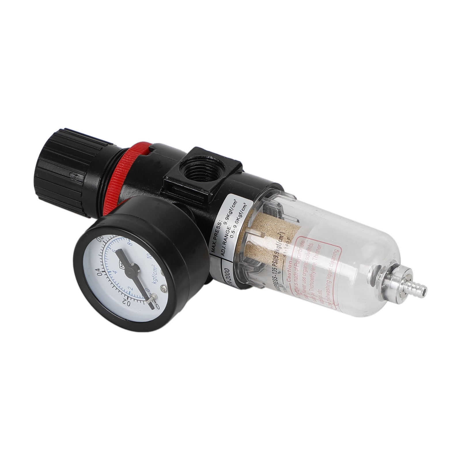 1/4" NPT Compressed Air Filter Regulator & Water Separator with Gauge for Air Compressor Lines