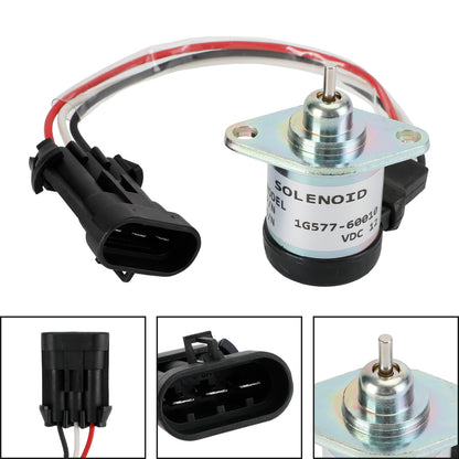 12V 3 Terminal Fuel Shut Off Solenoid For Kubota 1G577-60010 1G577-60011
