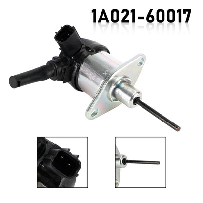 1A021-60017 Fuel Shut Off Solenoid for Kubota D1703, V2203 Engines & L3200, L3400 Tractors, 12V