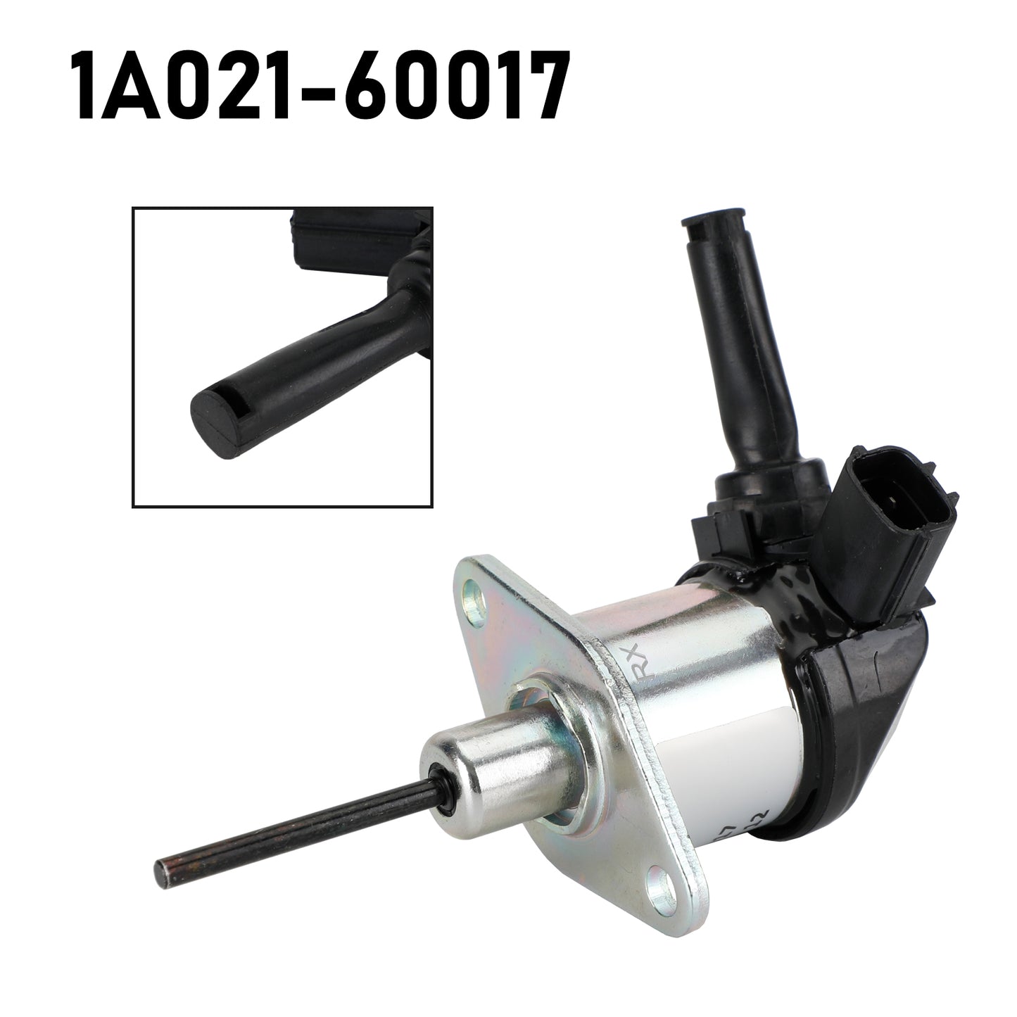 1A021-60017 Fuel Shut Off Solenoid for Kubota D1703, V2203 Engines & L3200, L3400 Tractors, 12V