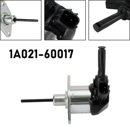 1A021-60017 Fuel Shut Off Solenoid for Kubota D1703, V2203 Engines & L3200, L3400 Tractors, 12V