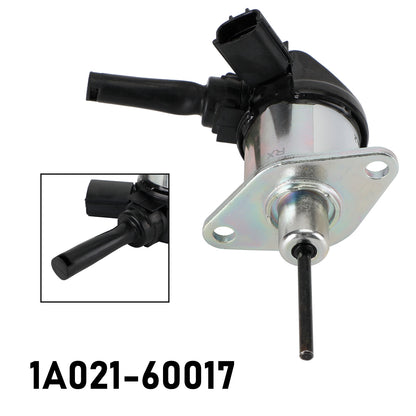 1A021-60017 Fuel Shut Off Solenoid for Kubota D1703, V2203 Engines & L3200, L3400 Tractors, 12V