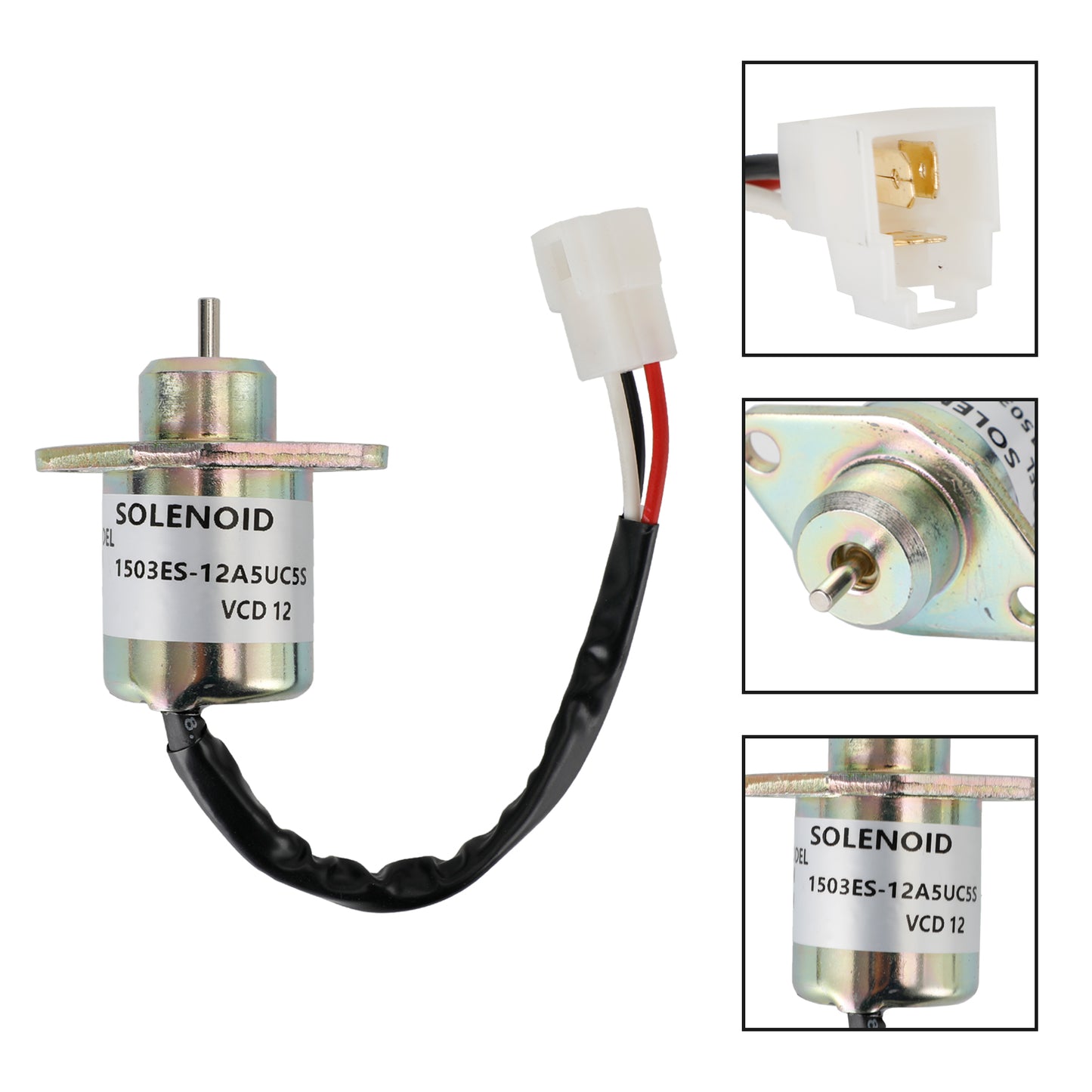 Fuel Shutoff Solenoid for Kubota Tractors B1700D B1700E – Replacement Part 1503ES-12A5UC5S SA-4569-T