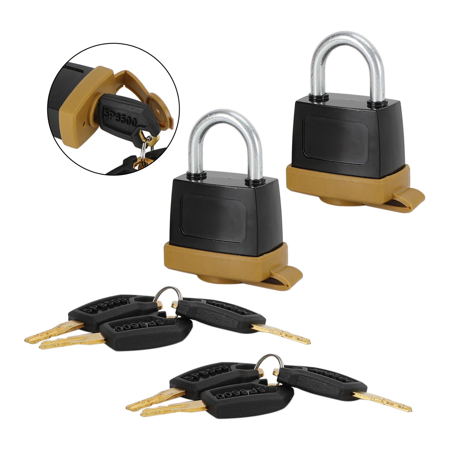 2Set Padlock Pad Lock W/6 New Keys For Caterpillar (CAT) 5P8500 246-2641