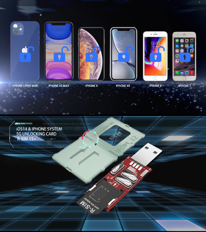Upgrade RSIM-15+ Nano Unlock Card for iPhone 13 Pro 12 Pro Max X XS Max 8 iOS15