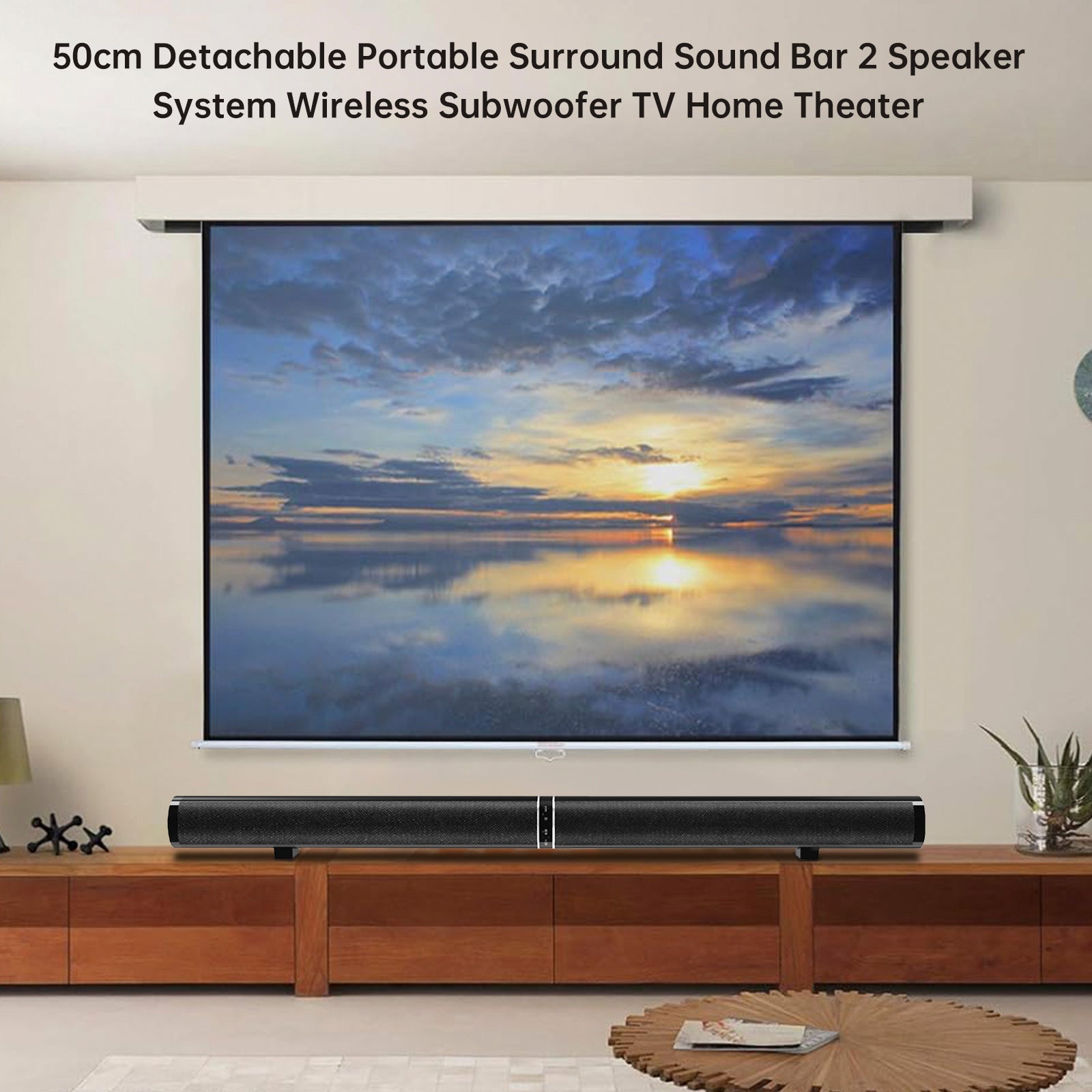 Vtopteng Home Detachable Surround Sound Bar Bluetooth 2 Speaker in 1