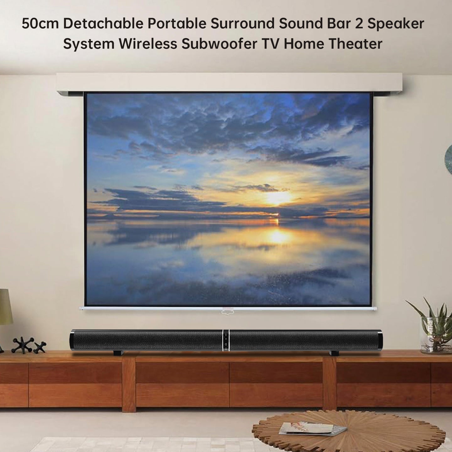 Vtopteng Home Detachable Surround Sound Bar Bluetooth 2 Speaker in 1