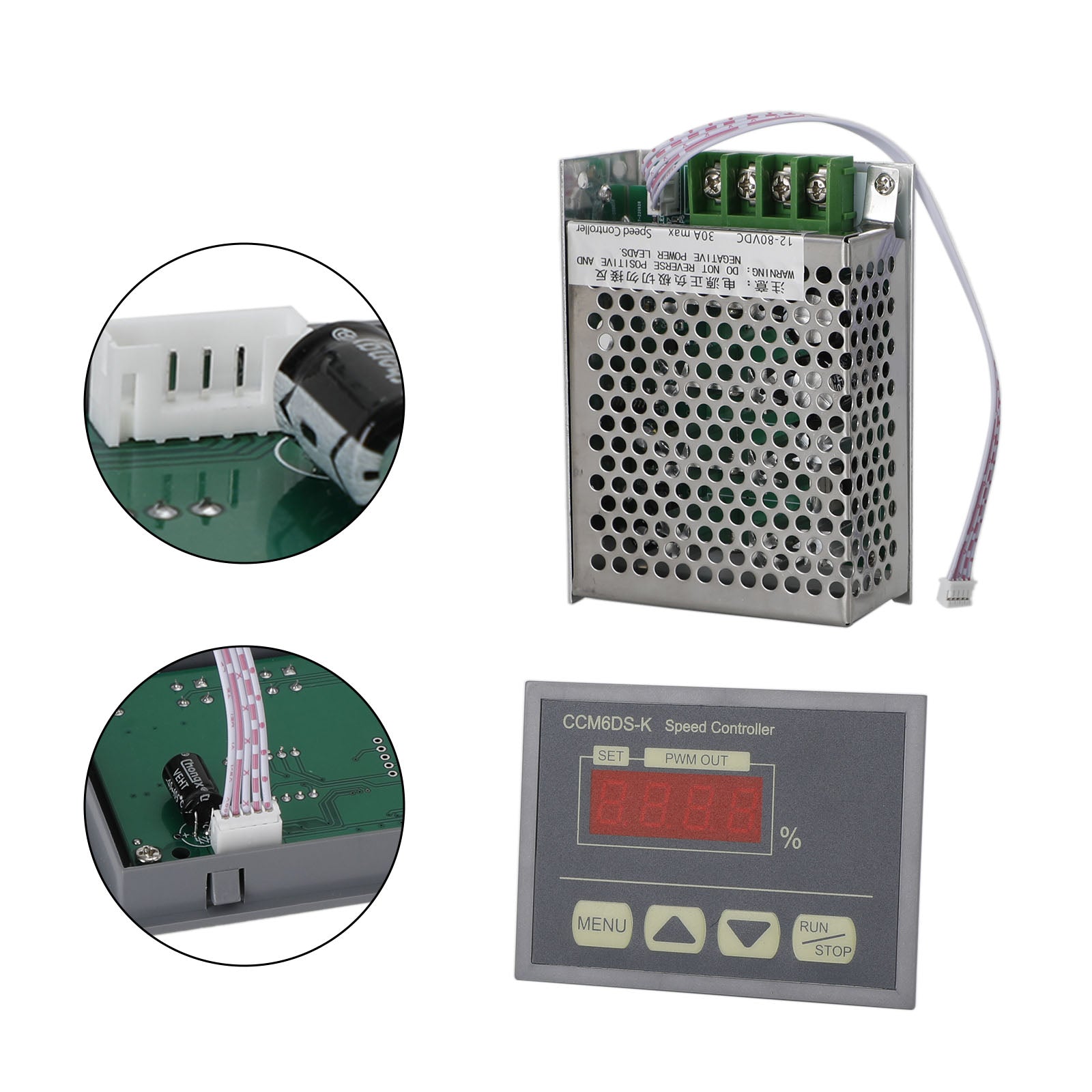 12-80V 30A PWM DC Motor Speed Controller Governor With Digital Display Panel