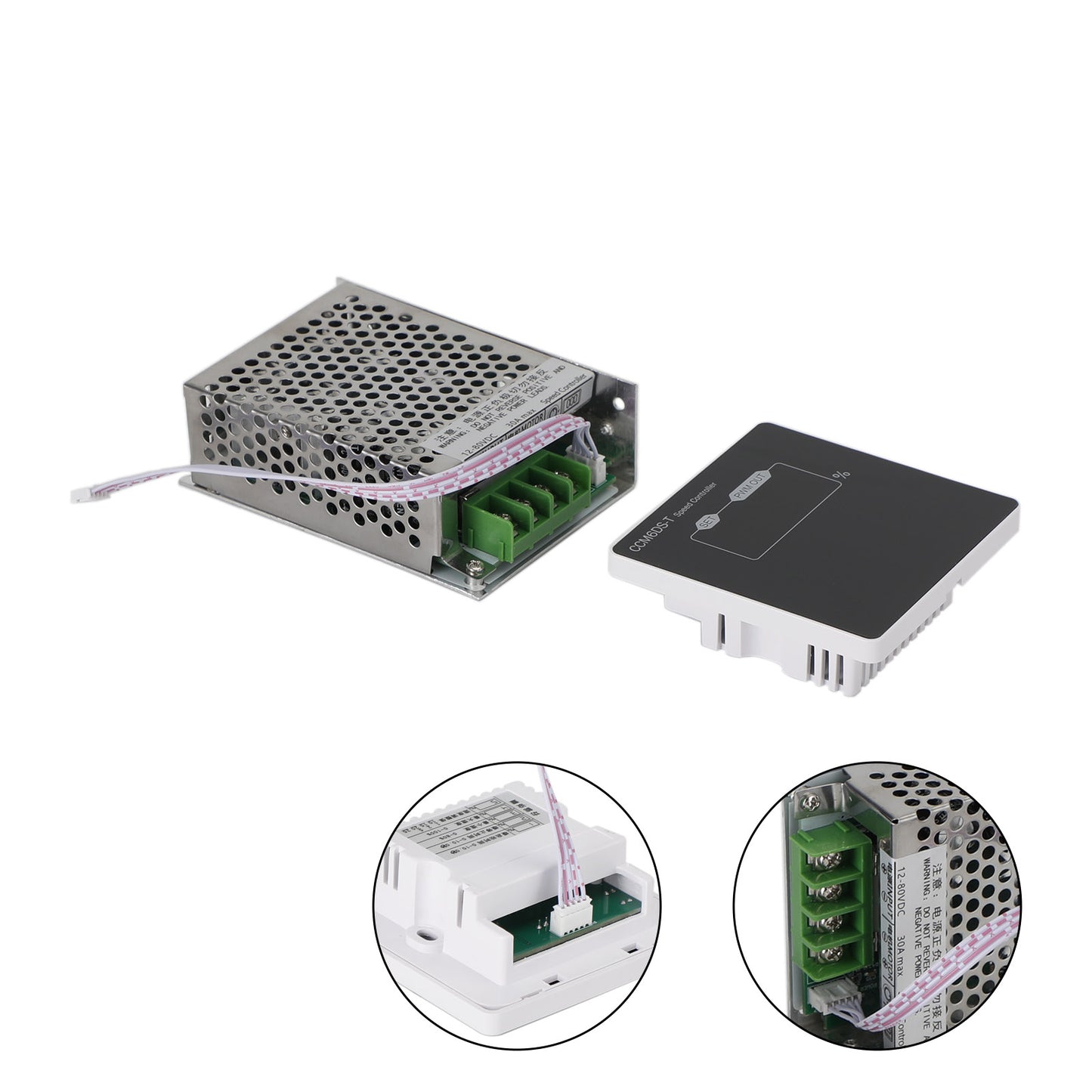 12V 24V 48V 30A PWM Motor Speed Controller Dimmer Soft Start /Stop DC 12-80V