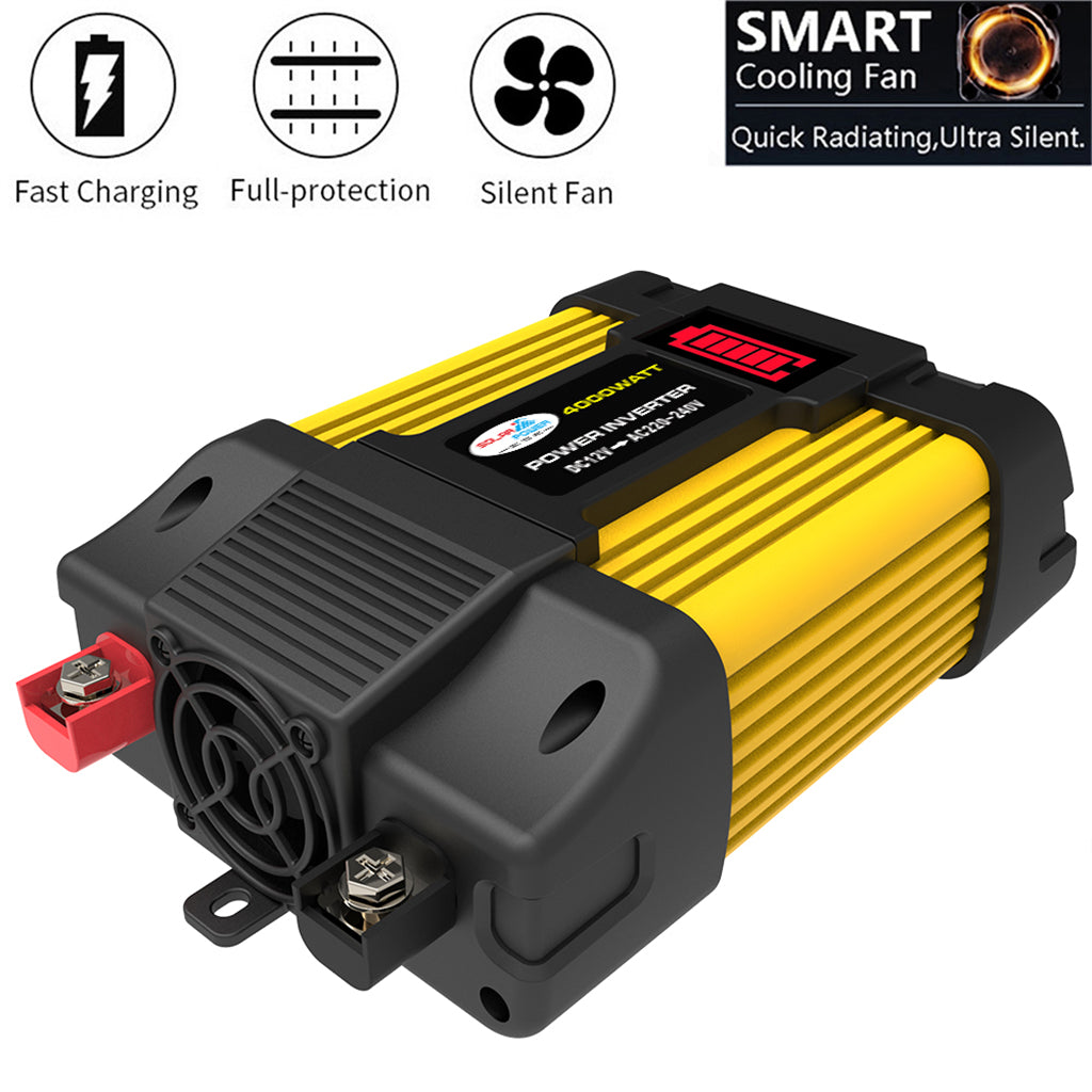 4000W Power Converter Inverter 12V 220V w LED Display Car Inverter Plug Adapter