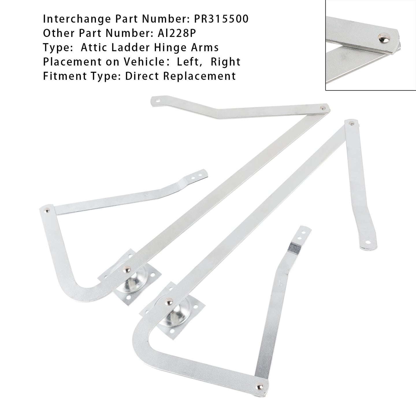 PR315500-LH +PR315500-RH Attic Ladder Hinge Arm Left+Right For Louisville Ladder