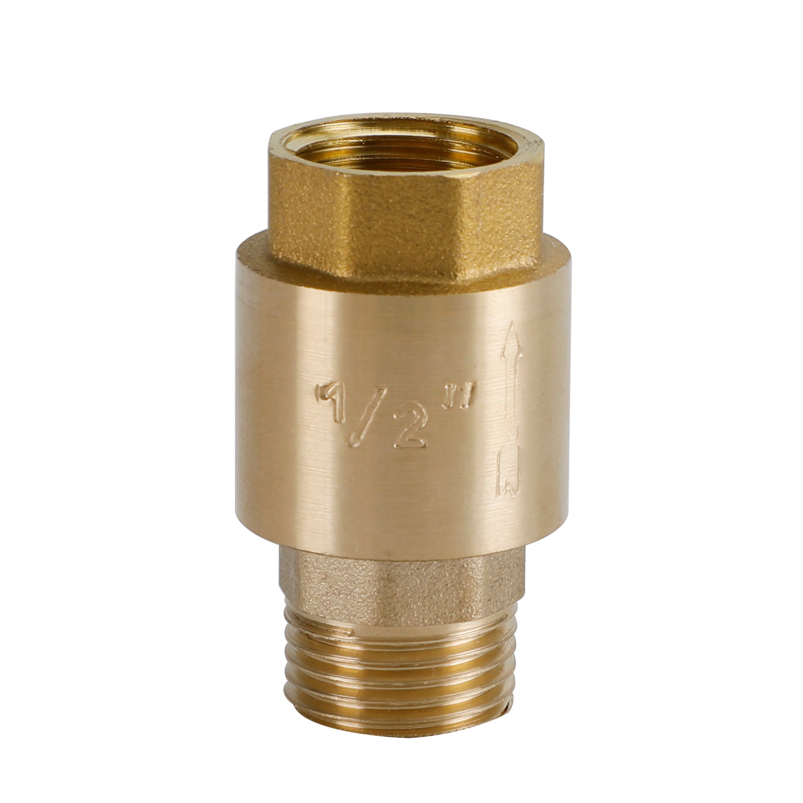 Brass Check Valve G1/2 51x30mm Male Female Thread Non-Return Backflow Prevention