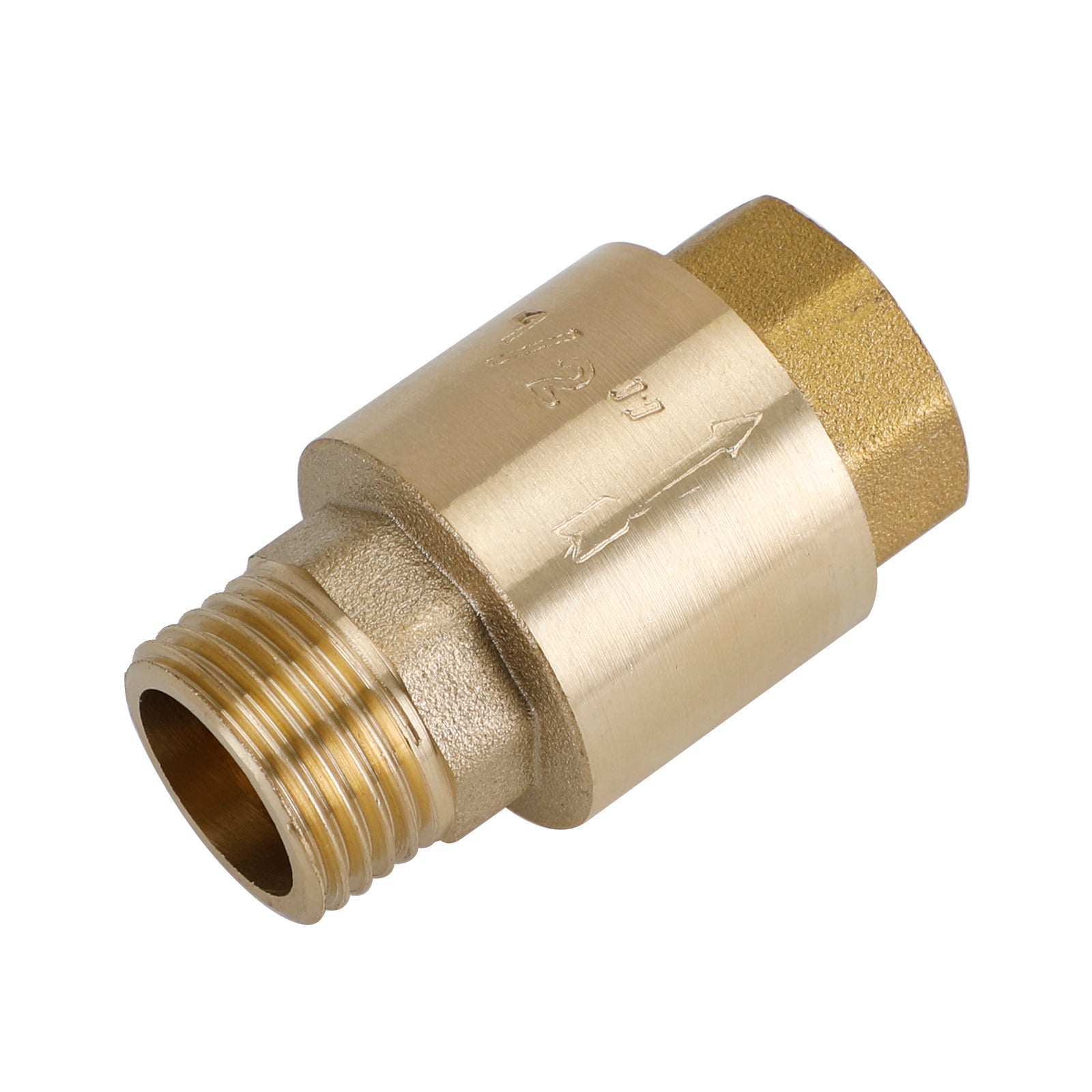 Brass Check Valve G1/2 51x30mm Male Female Thread Non-Return Backflow Prevention