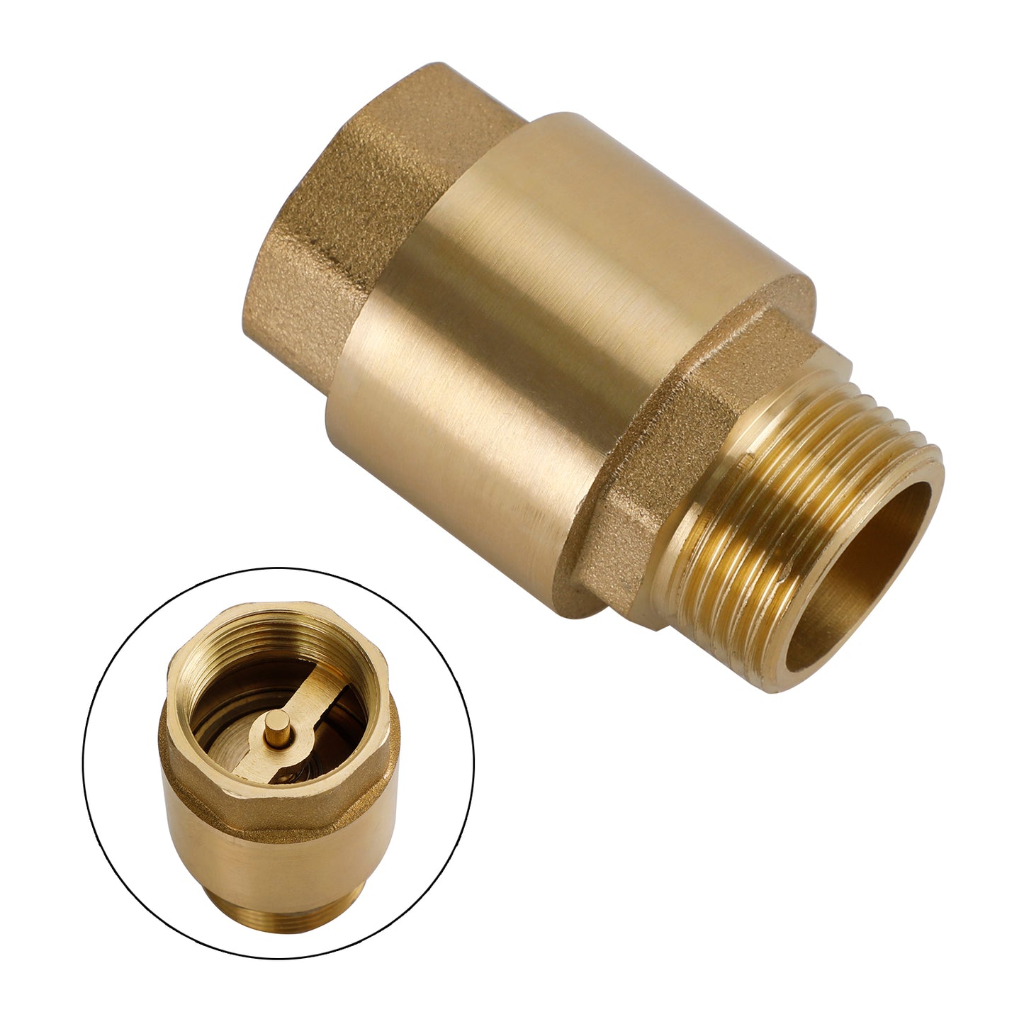 Brass Check Valve G1/2" G3/4" G1" M To F Thread Non-Return Backflow Prevention, G3/4"