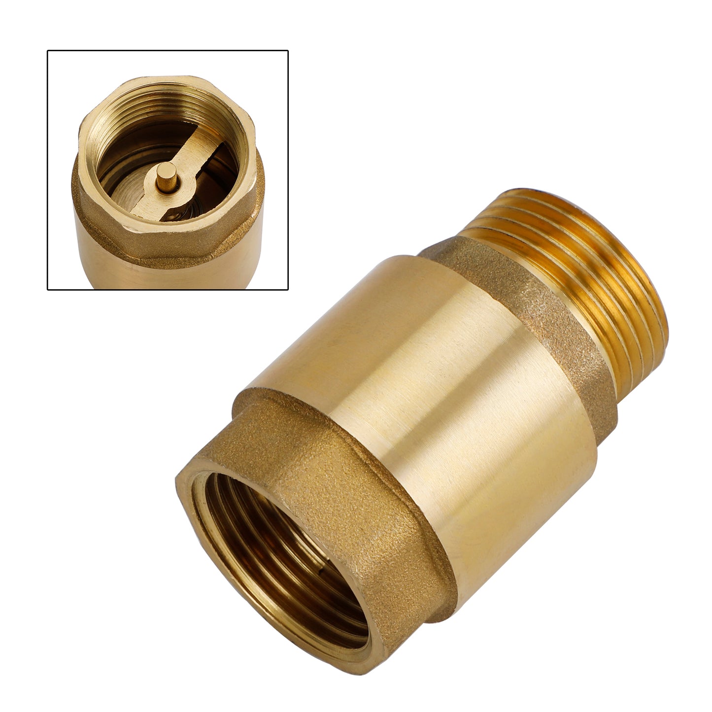 Brass Check Valve G1/2" G3/4" G1" M To F Thread Non-Return Backflow Prevention, G1"