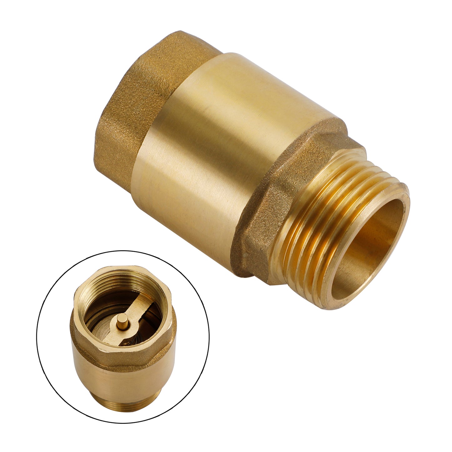 Brass Check Valve G1/2" G3/4" G1" M To F Thread Non-Return Backflow Prevention, G1"