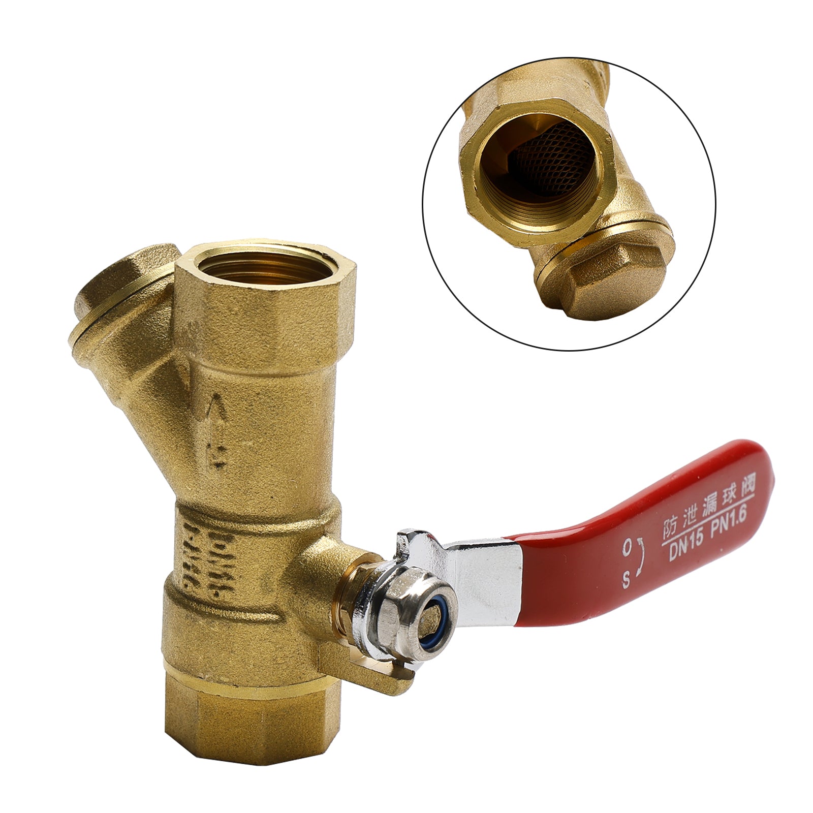 1/2" BSP Brass Y Type Strainer Filter Ball Valve Equal Female Thread