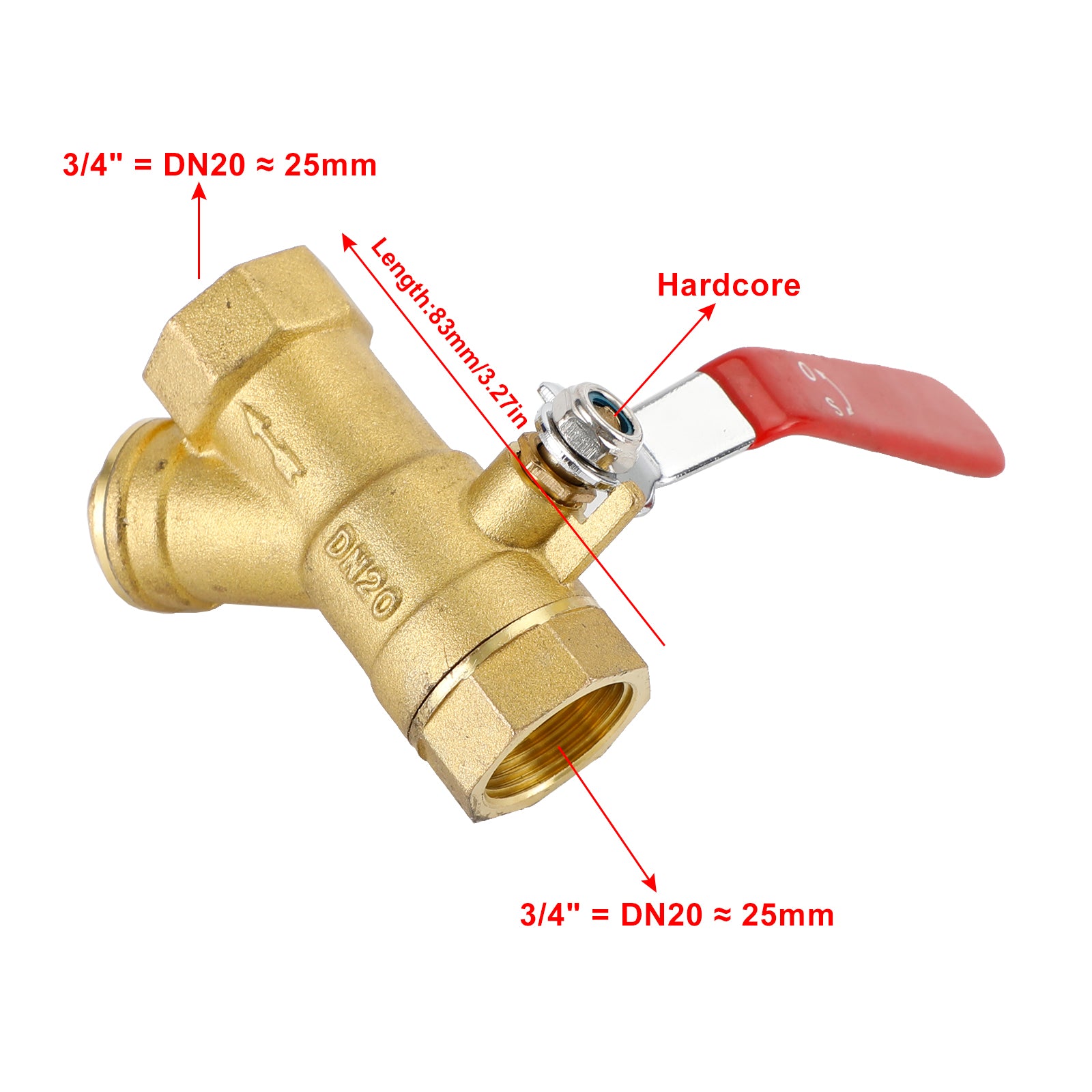 3/4 BSP Brass Y Type Strainer Filter Ball Valve Equal Female Thread US