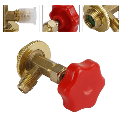 1/4" SAE R134a Refrigerant Brass AC Can Bottle Tap Adapter Opener Valve