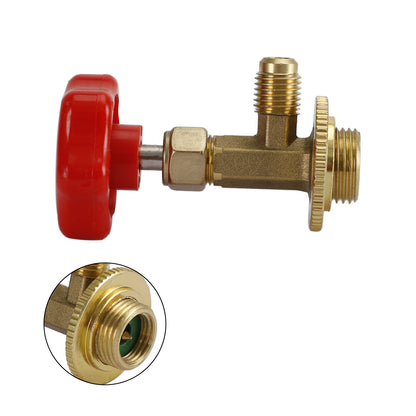 1/4" SAE R134a Refrigerant Brass AC Can Bottle Tap Adapter Opener Valve