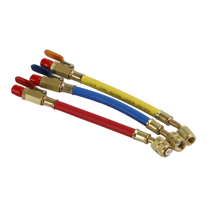 Charging Refrigeration Hose Air Condition HVAC 3Pcs R410A Ball Valves Set