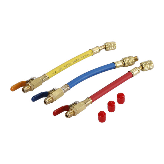 Charging Refrigeration Hose Air Condition HVAC 3Pcs R410A Ball Valves Set