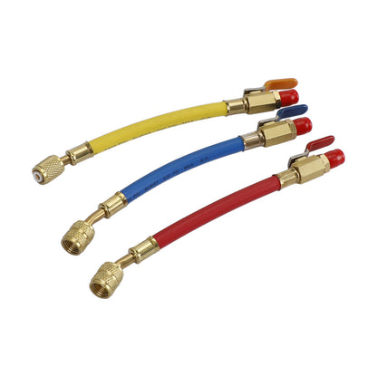 Charging Refrigeration Hose Air Condition HVAC 3Pcs R410A Ball Valves Set