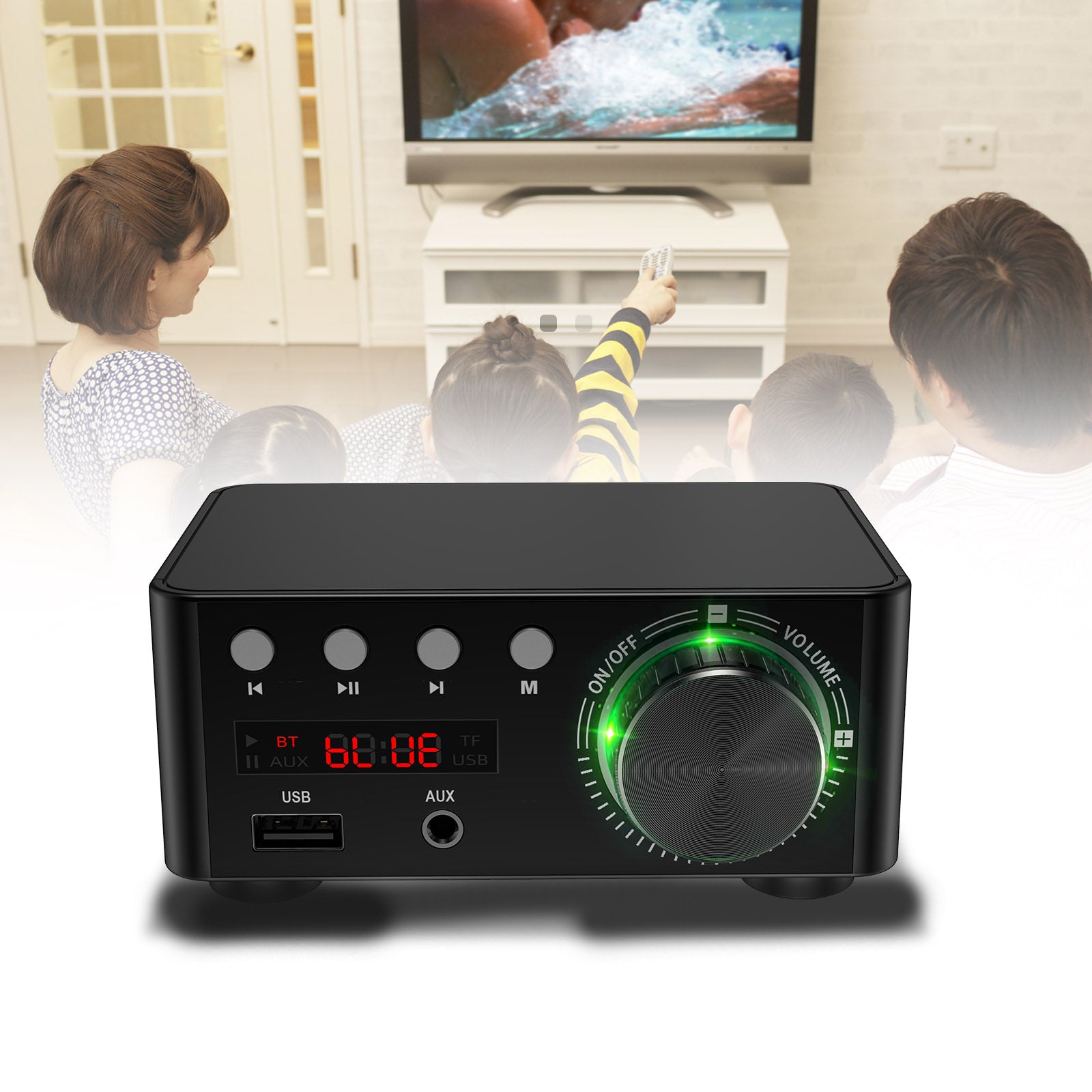 12-24V 50W+50W Bluetooth 5.0 Digital Power Amplifier – Desktop HiFi Stereo Sound