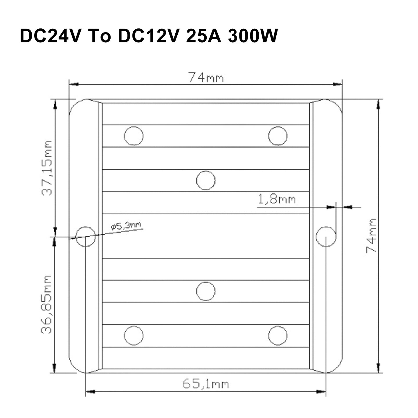 DC/DC Buck Step-Down Module 24V to 12V 25A Power Supply Converter Regulator