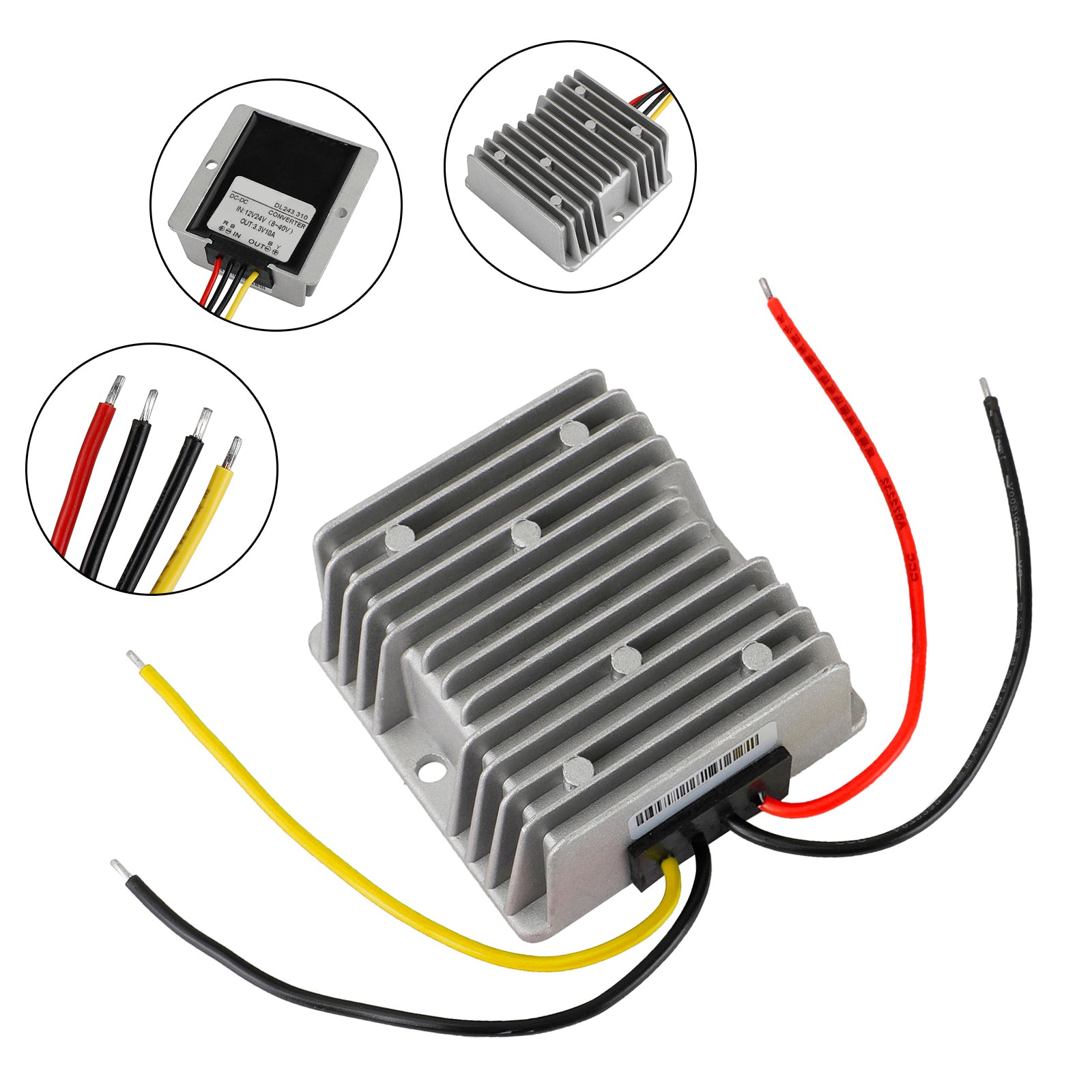 DC Voltage Regulator Buck Converter DC 12/24V To 3.3V 10A Step Down Reducer