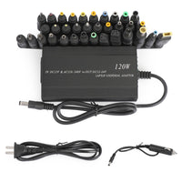 Universal 120W Laptop Charger Power Supply – AC/DC Adapter with 34 Tips for Notebook, Car & Home Use (US Plug)