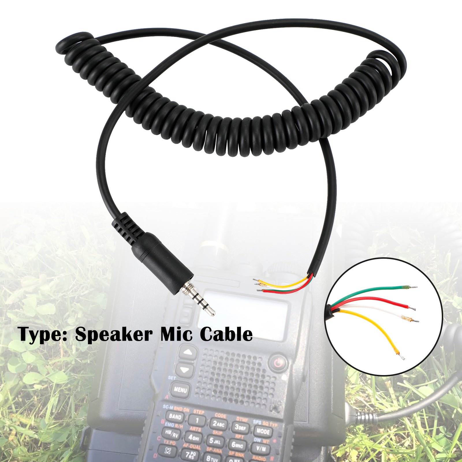 4 Wire Speaker Mic Cable Line for Yaesu VX120 VX127 VX170 VX177 VX6E VX7E Radio