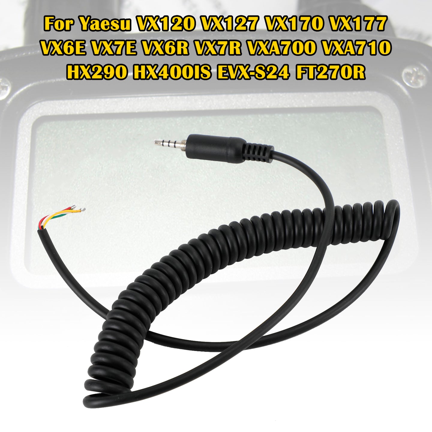 4 Wire Speaker Mic Cable Line for Yaesu VX120 VX127 VX170 VX177 VX6E VX7E Radio