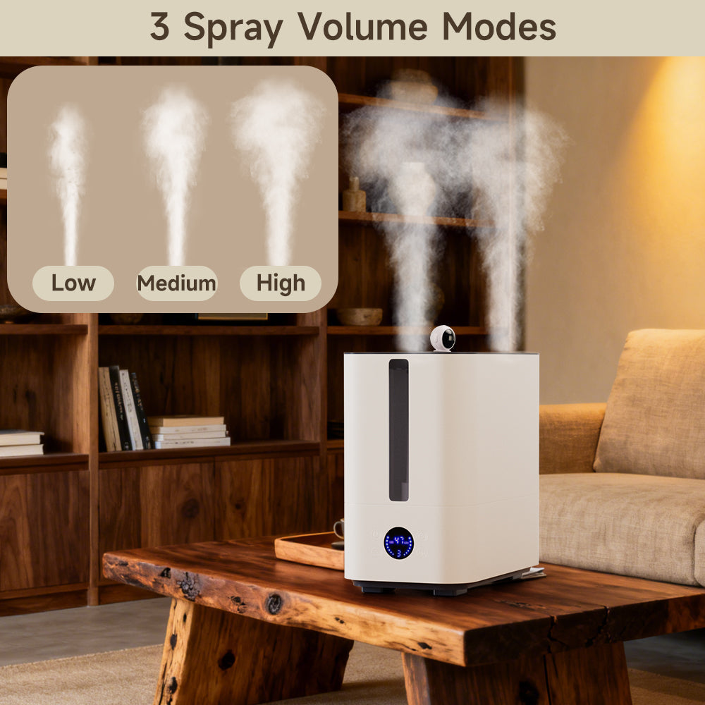 Top-Fill Smart Humidifier - 9.8L Large Capacity, Ultra-Quiet 34dB & Auto Shut-Off