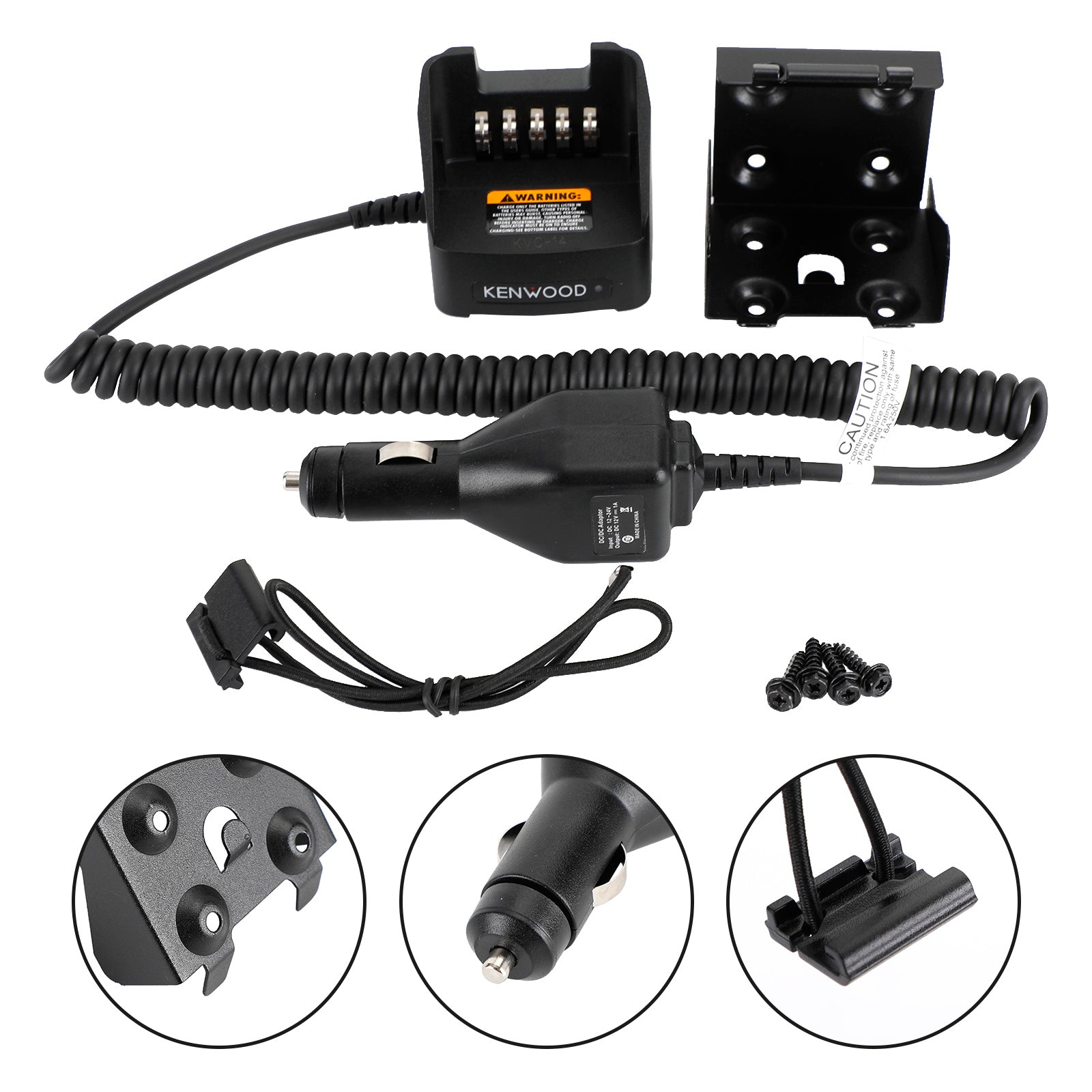 KVC-14 Car Battery Charger For Kenwood TK2100 K2140 K2148 K2160 K3178 Radios