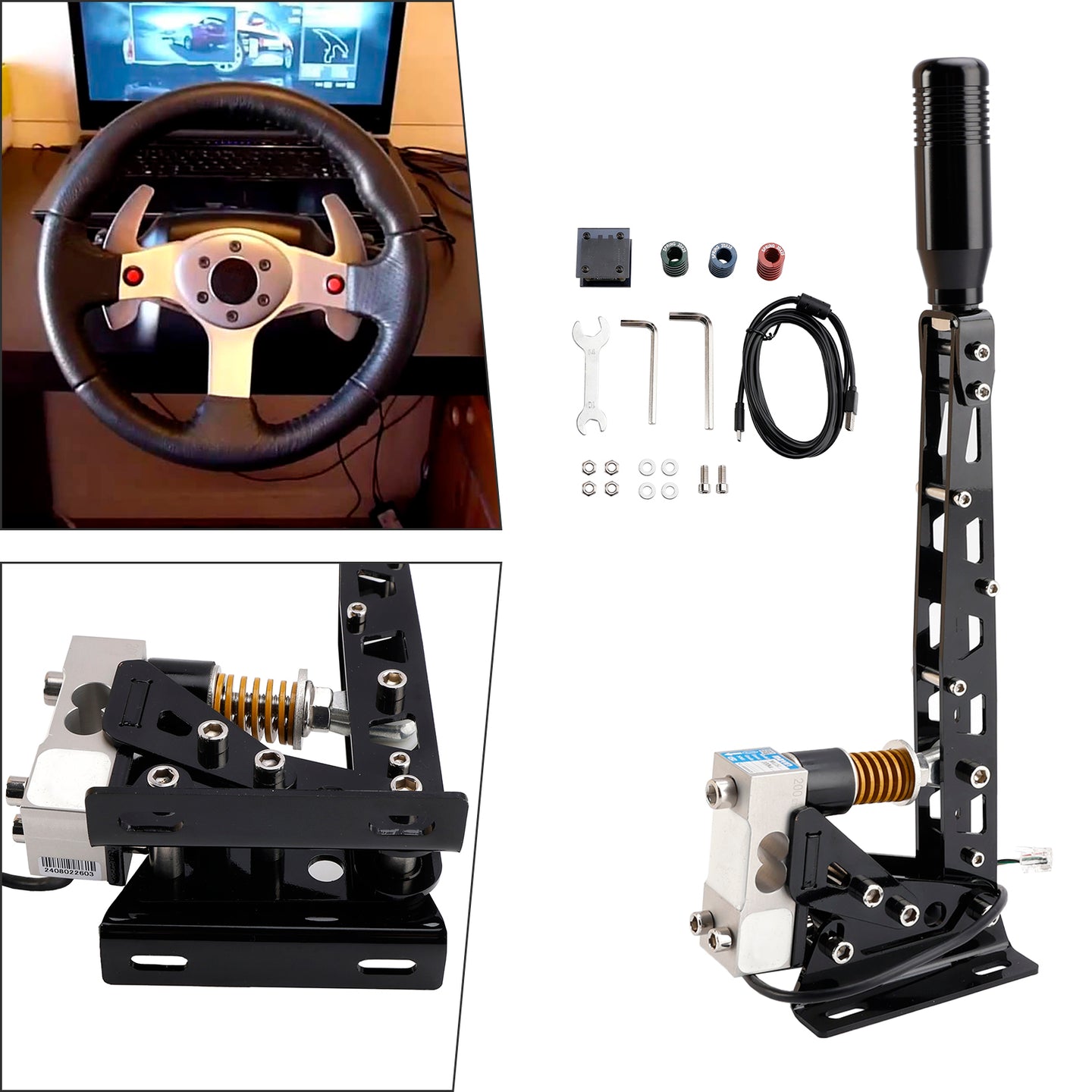USB Handbrake Sim For PC Racing Games Logitech G29/G27/G25 T300 T500 RS PC 64bit 200KG Load Cell SIM Racing For Rally Adjustable