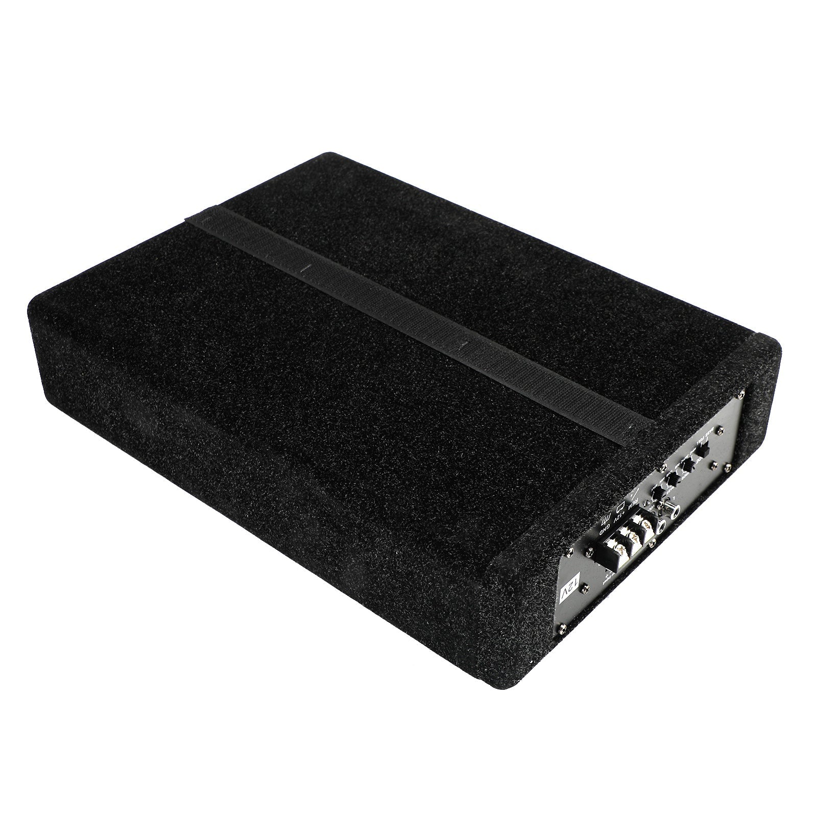 8" 600W Under-Seat Car Subwoofer with Built-in Amplifier – Slim Powered Sub Woofer Bass Speaker Box, Universal 12V Car Audio (US)