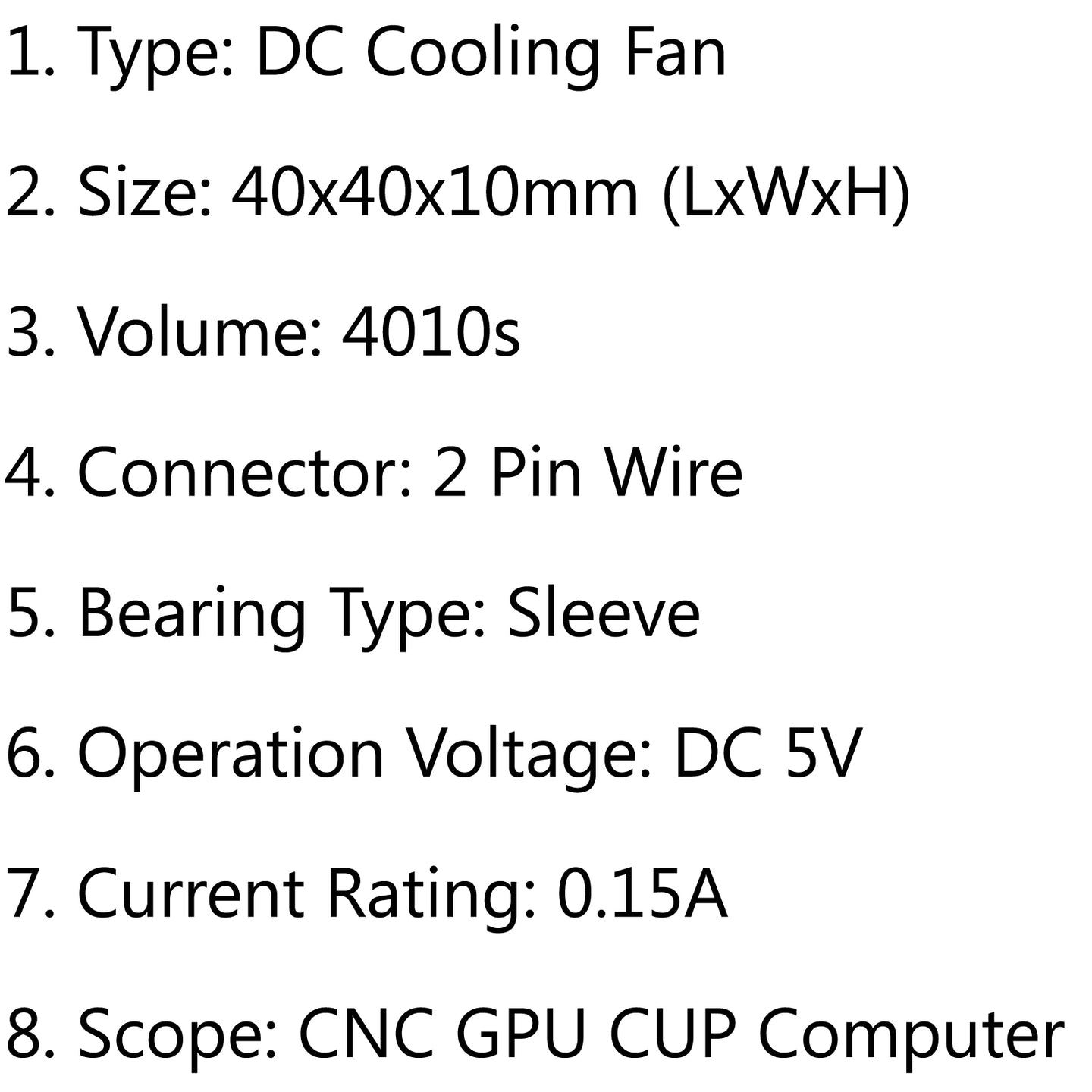 4Pcs DC Brushless Cooling Fan 5V 0.15A 4010s 40x40x10mm 2 Pin CUP Computer Fan
