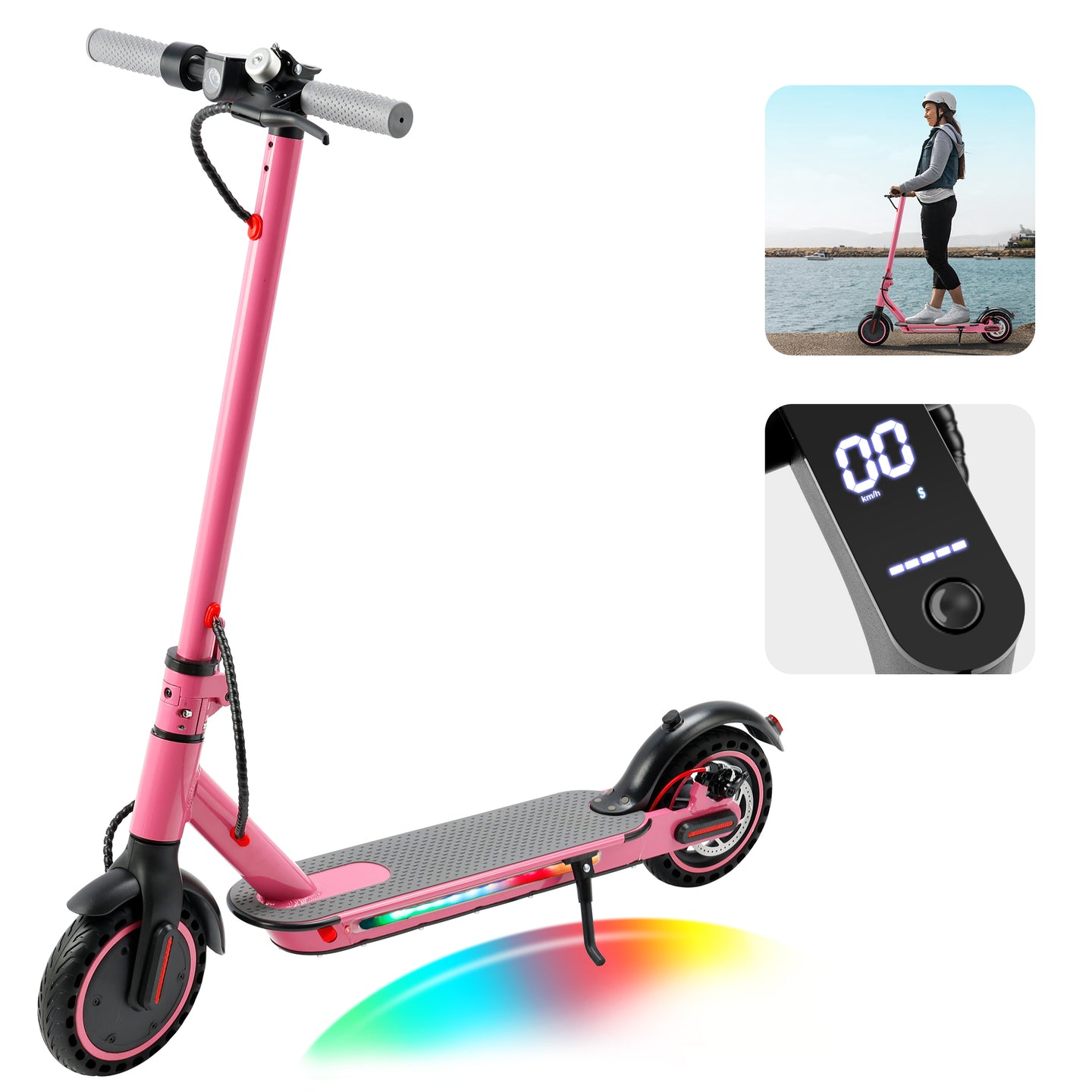 8.5" Folding Electric Scooter 350W, 19 mph, 22 mi Range, UL2272, App, Dual Brakes (Copy)