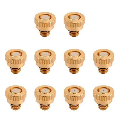 10-50pcs Brass Misting Nozzles Water Mister Sprinkle For Cooling System 0.016", 10PCS * 0.016"